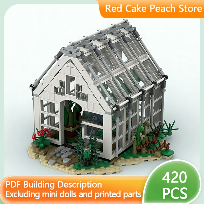 

City Street View Model MOC Building Bricks Transparent Greenhouse Modular Technology Children Holiday Gifts Assemble Toys Suit