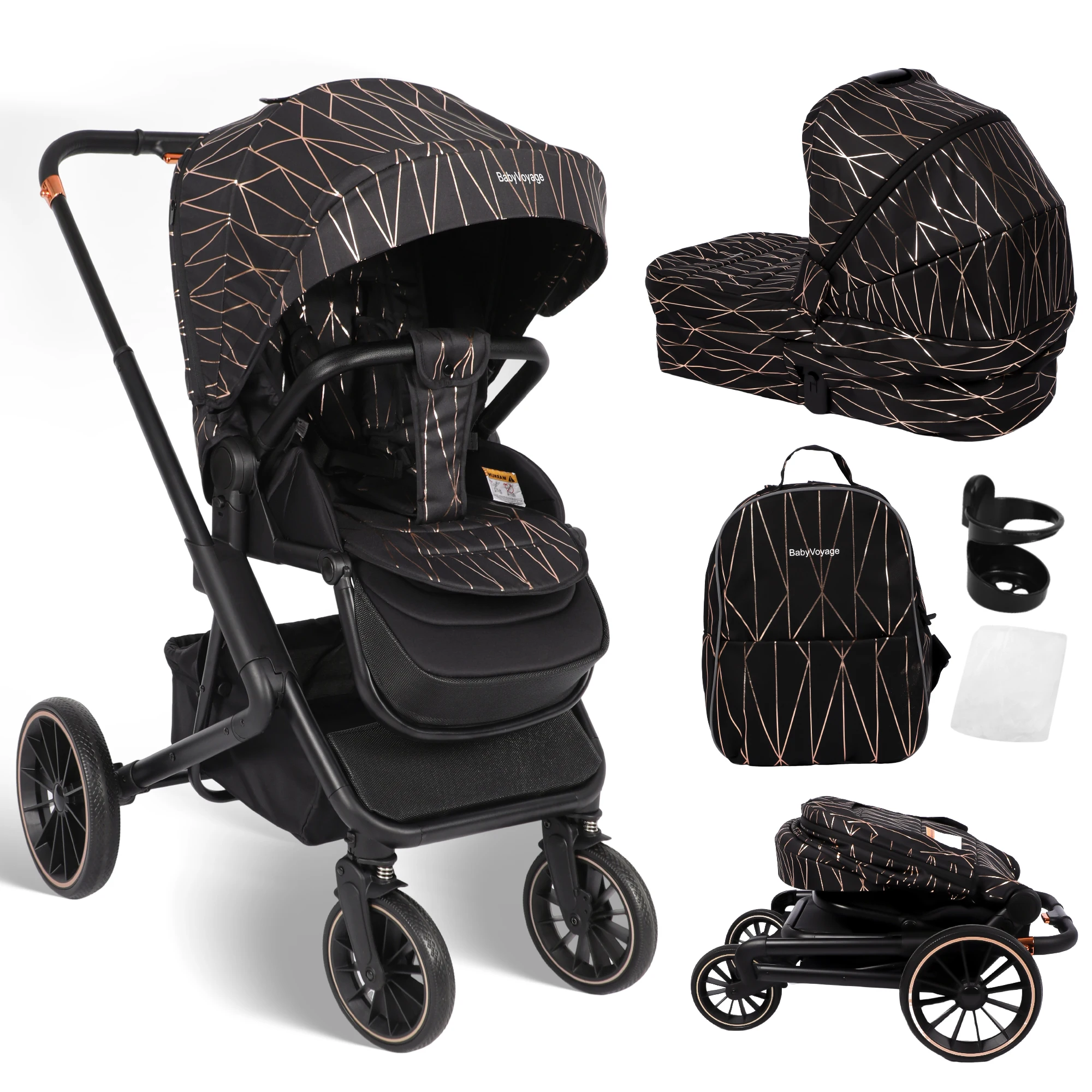 2 in 1 Baby Stroller High Landscape Extra Large Storage Basket Suit 0-4 Y