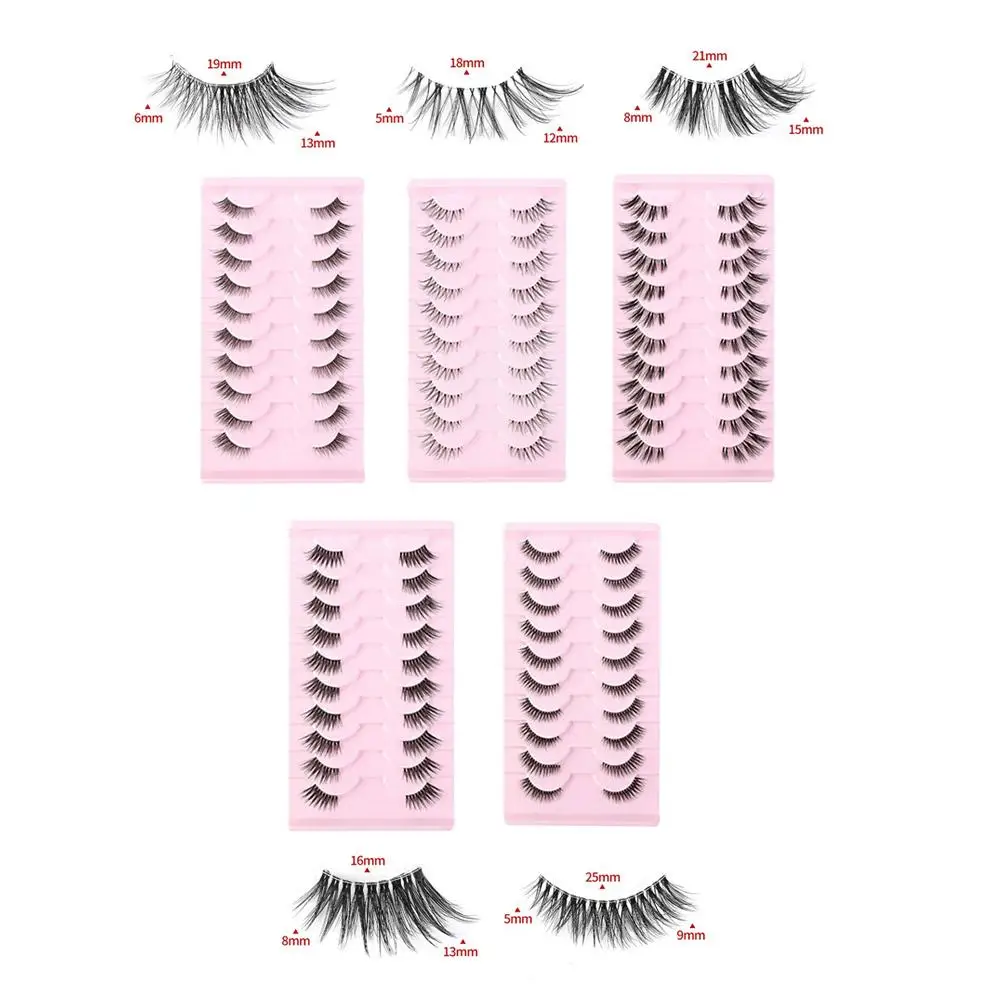 10 Pairs Natural Soft 3D Mink False Eyelashes Handmade Faux Eyelash Lashes Extension Fake Eye Make Up Cils Tools Beauty maq D5C1