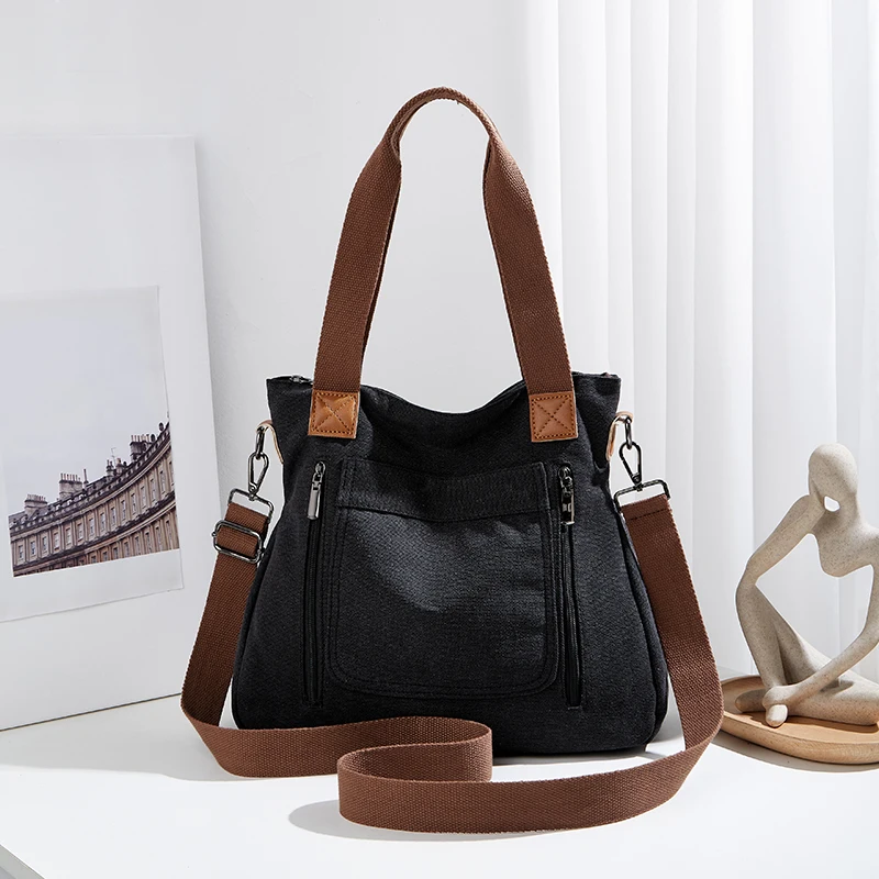 

Simple solid color shopping tote bag with large capacity, fashionable travel shoulder bag, leisure single shoulder bag.