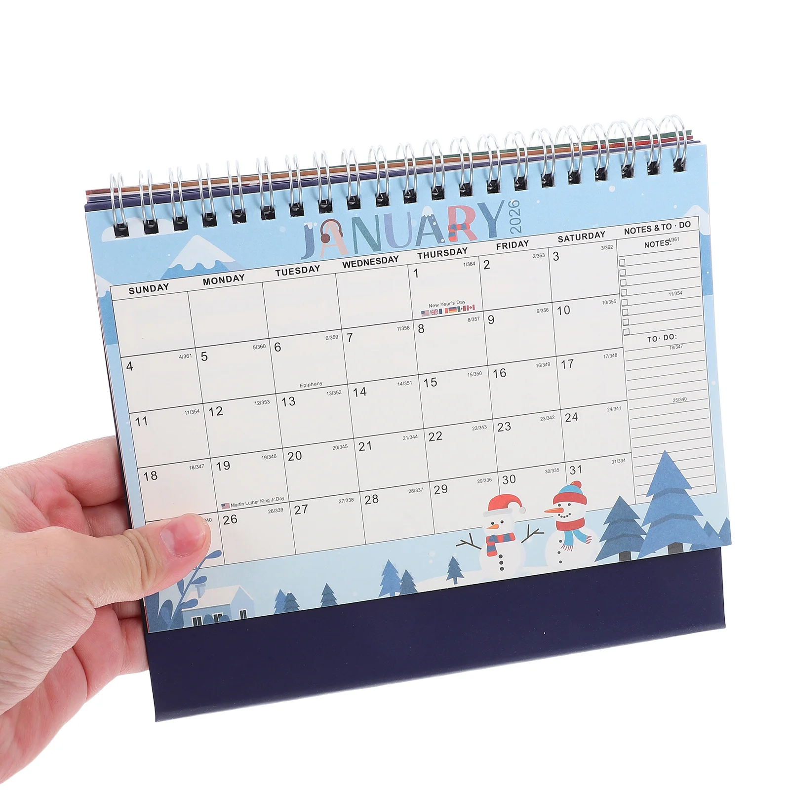 

2026 Desk Calendar Small Standing Flip Design For Home Office Classroom Medium Table Top Planner Patriotic Style Monthly