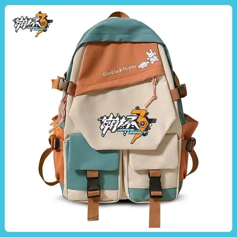 30×43×14cm Black Blue Green Red, Honkai Impact 3rd, Student Kids Teens School Bags, Large Capacity Anime Backpacks Girls Boys