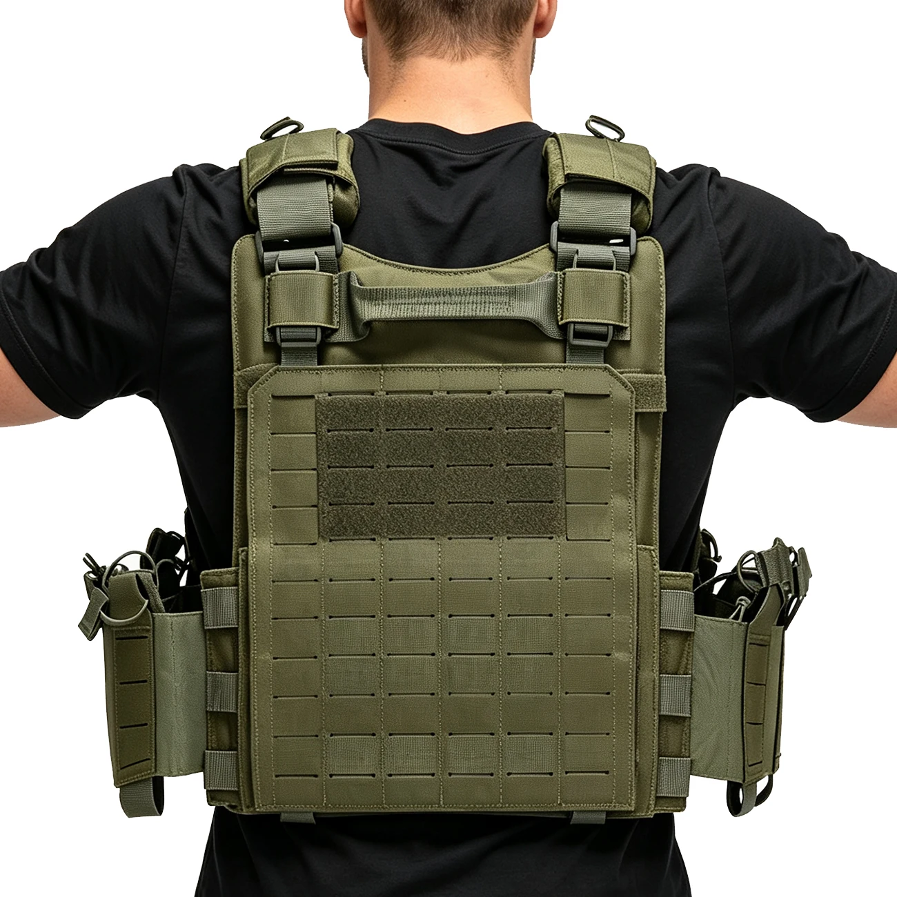 Laser cutting hunting vest with one click quick release shoulder strap and adjustable waist circumference MOLLE system