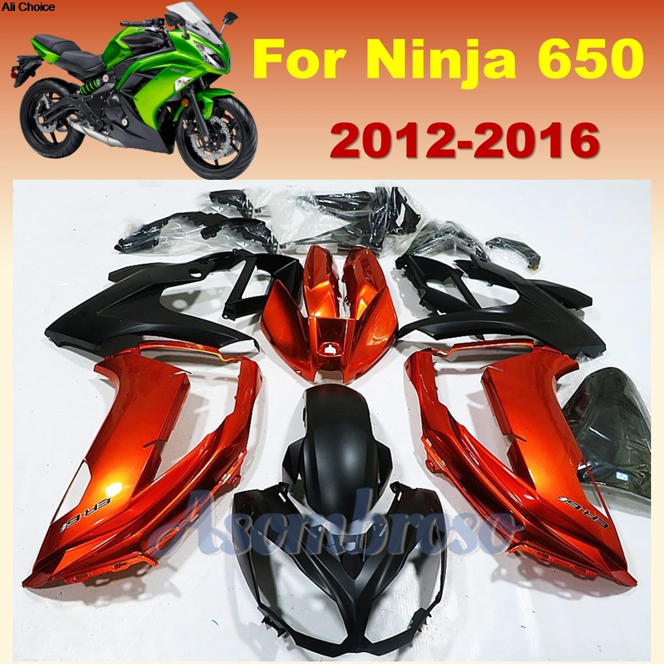 Kit de Carenado Personalizado Gratuito para Ninja 650R 2012 2013 2014 2015 2016ER6F ER 6F ER-6F NINJA650 Moto Carcasa de Chasis