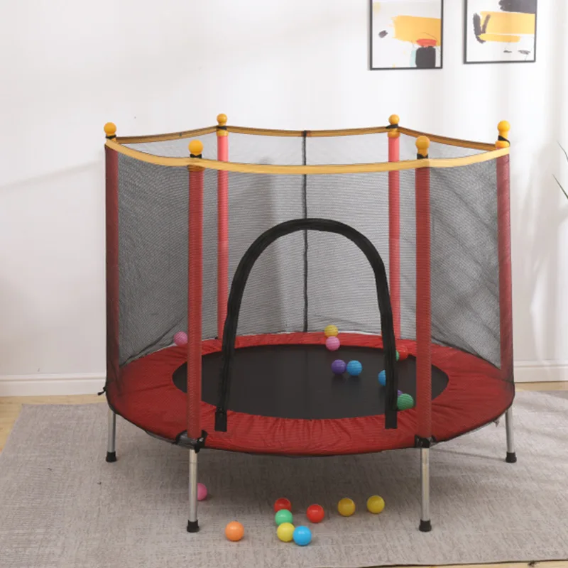 

1m Round Safe Kids Trampoline with Safety Net Indoor/Outdoor for Toddlers Home Fitness Jumping Children 1-Year Warranty