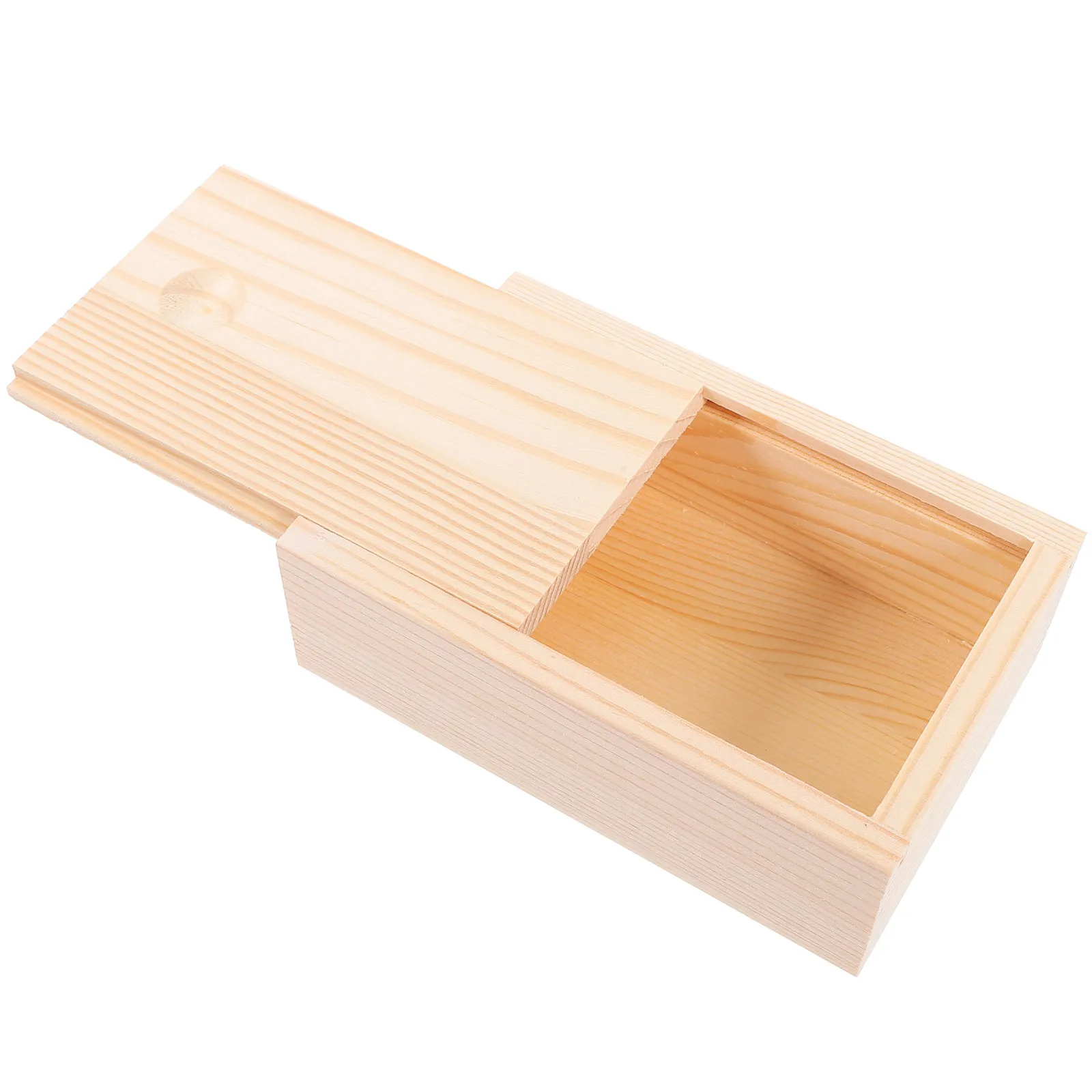 

Винтажная деревянная шкатулка для украшений с плавно скользящей крышкой, компактный, легкий, прочный деревянный контейнер для хранения ювелирных изделий и мелочей