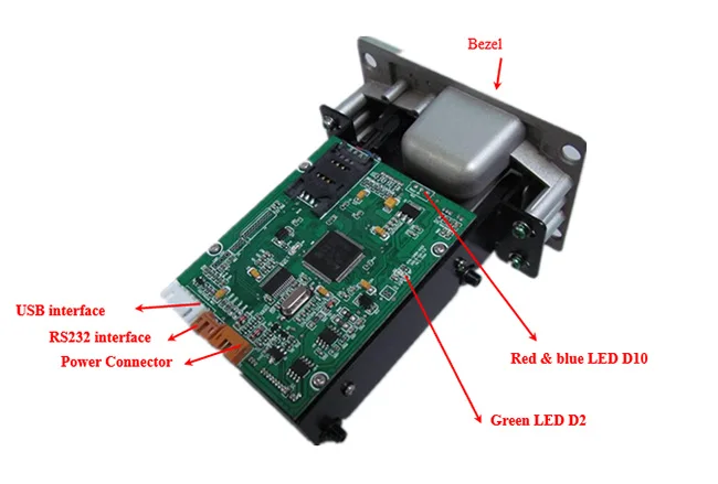 Manual Insert Magnetic IC RFID Card Reader&Writer for Vending Machine CRT-288-K