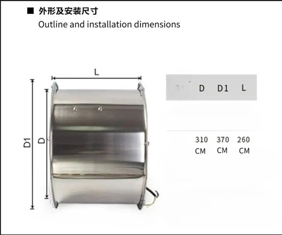 12 بوصة مروحة العادم منخفضة الضوضاء ارتفاع درجة الحرارة مقاومة محوري القناة منفاخ 2000 م3/ساعة الفولاذ المقاوم للصدأ 240 فولت/380 فولت للحمامات المطبخ