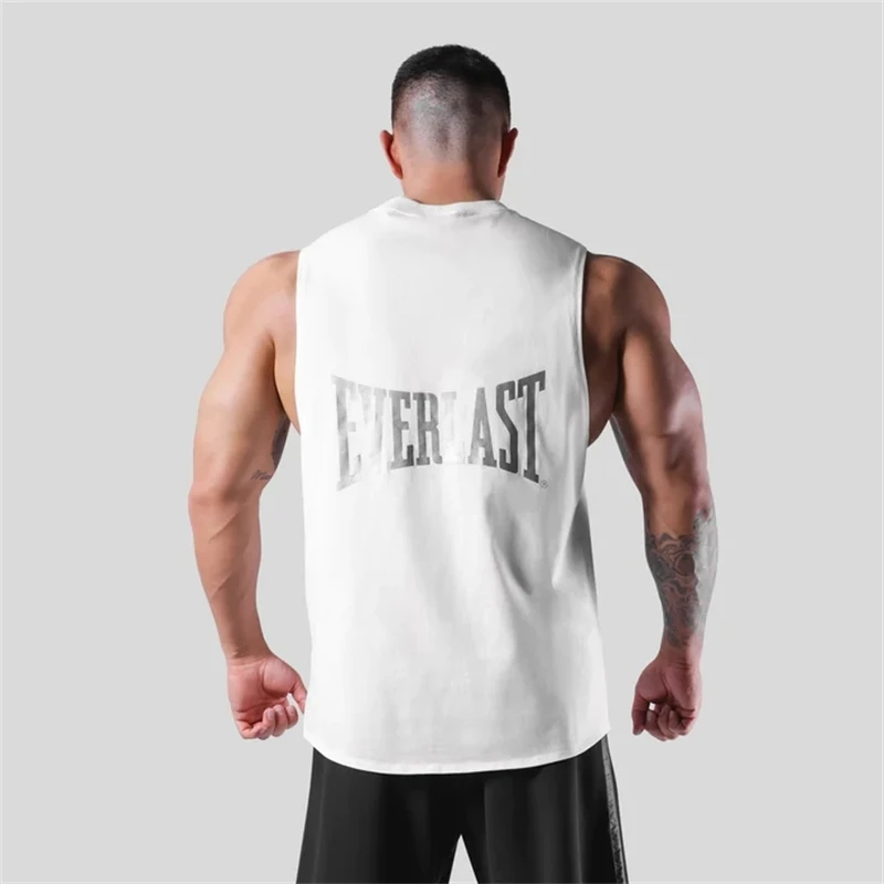 LYFT Jointly GYM Men Summer Gym Cotton Tank Tops Sleeveless Shirts Bodybuilding Clothing Fitness Workout Running Vest Sportswear