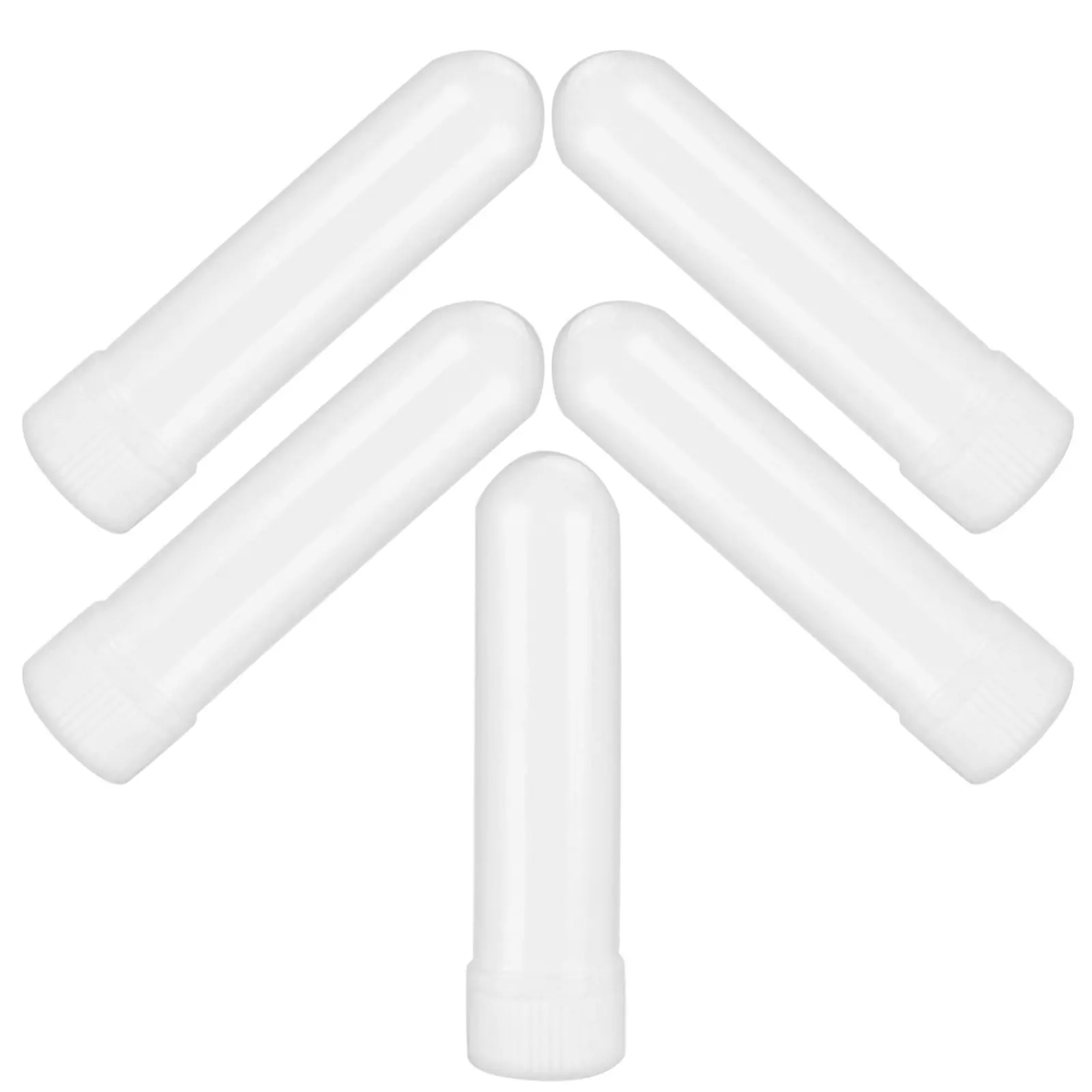 

5Pcs White Essential Oil Tubes Refillable Aromatherapy Nasal Compact Travel Friendly for Work School Air