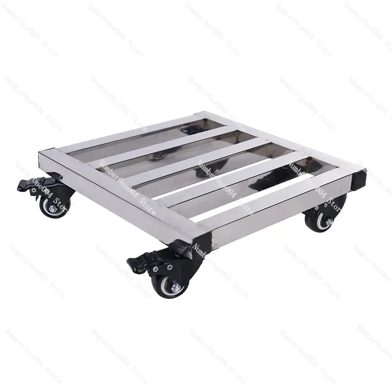 

Квадратный мобильный держатель для цветочного горшка из нержавеющей стали с универсальным шасси с основанием колесного диска и стиральной машиной с подшипником колеса