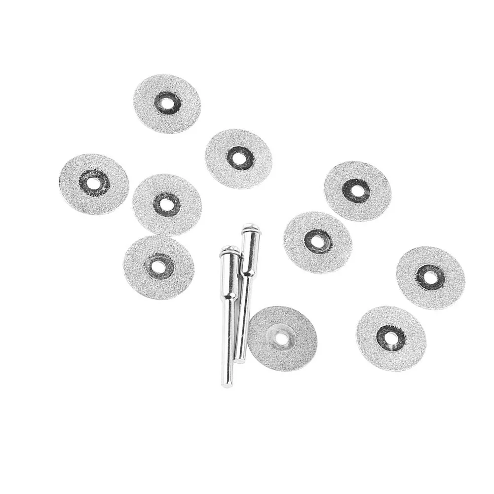 Saw Blade Diamond Cutting Disc Emery Mini Grinding Wheel Power Tool Accessories W/ 2Pcs Connecting Rod 12Pcs/set