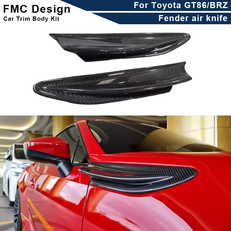 High Quality Carbon Fiber Fender Air Knife Side Outlet Fin Trim for Toyota GT86/BRZ 2017-2020