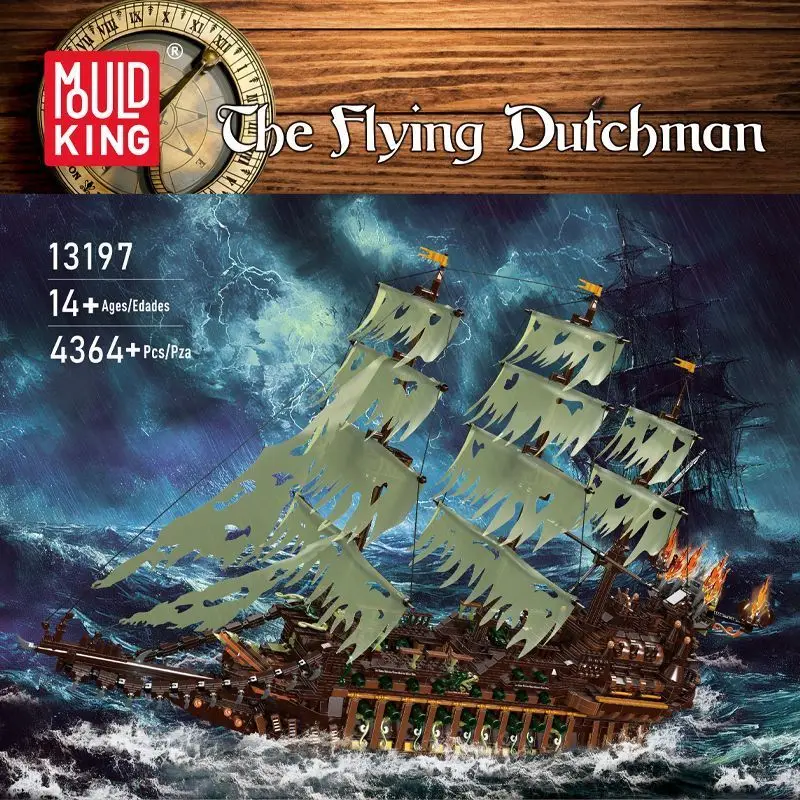 

Mould King 13197 Pirate Ship Building Blocks Flying Dutchman Boat Construction Kit for Adults Kids Bricks Toys Christmas Gifts