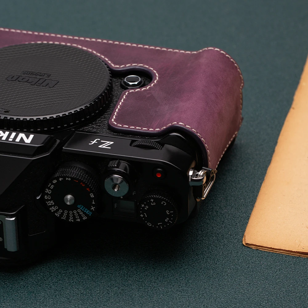 Etui na aparat Nikon ZF w stylu retro, z prawdziwej skóry, na pół aparatu, torba na aparat ZF, etui z prawdziwej skóry, pokrowiec na aparat, pudełko na aparat.