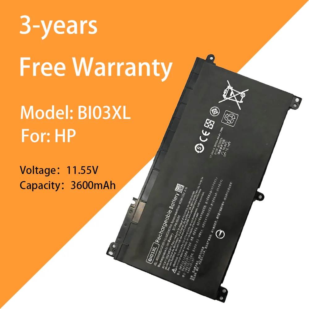

Аккумулятор для ноутбука BI03XL, 11,55 В, 3600 мАч, новый для HP TPN-W118 TPN-Q183 HSTNN-UB6W
