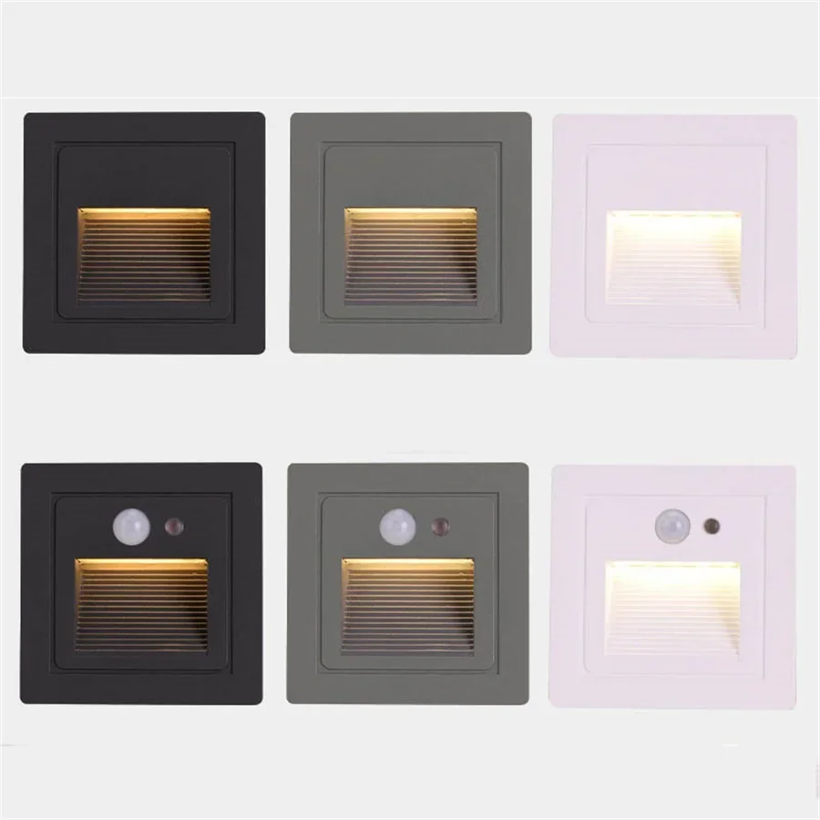 

1PC 86MM Type Outdoor LED Wall Lamp 3W Waterproof Aluminum Villa Staircase Light Recessed Step Light Pathway Wall Corner Lamp