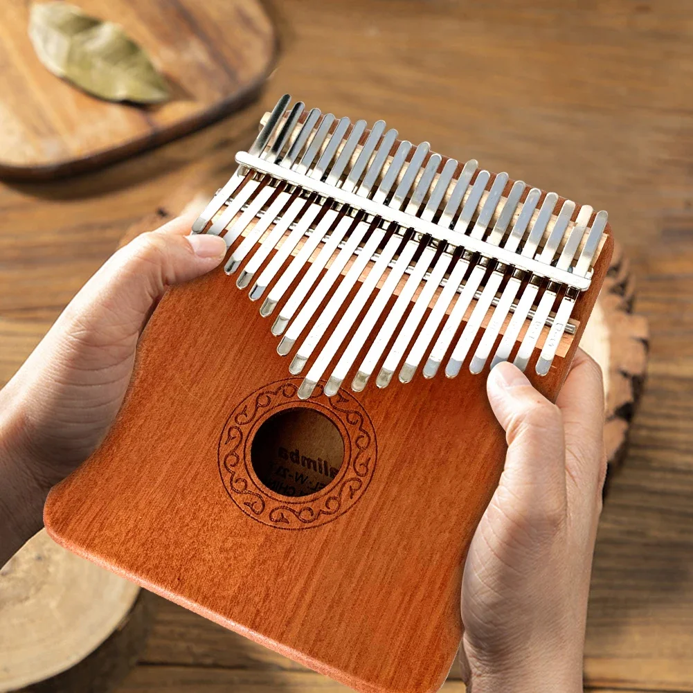 Pro Mahogany Wooden Kalimba 21 Key Finger Thumb Piano Mbira Acacia Musical Instrument Gift for Beginner Learning