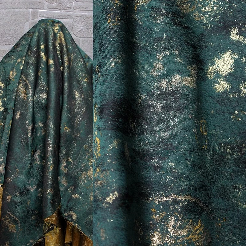 

Изумрудно-зеленая винтажная переливающаяся ткань, нерегулярная 3D жаккардовая двойная лицо для пальто, платья, модельерская одежда, текстиль