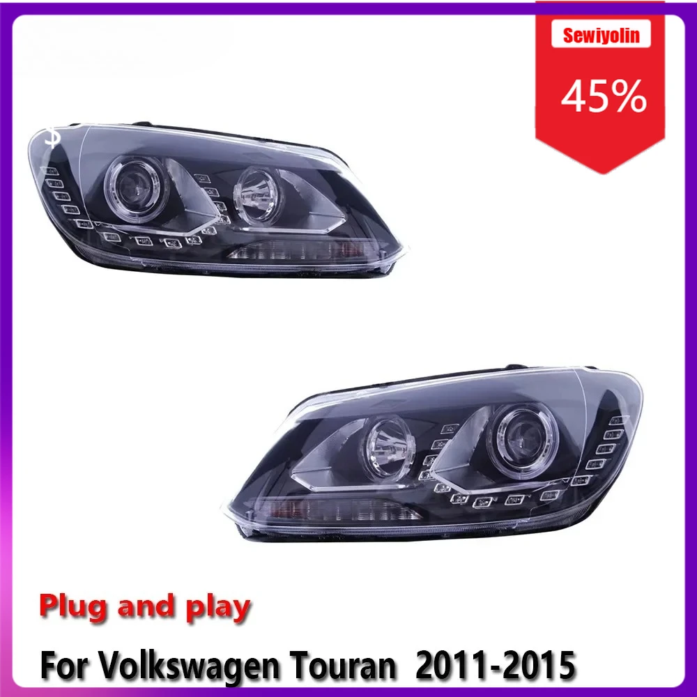 

Sewiyolin Car LED Lamp Headlight Assemblies For Volkswagen Touran 2011-2015 Fog DRL Brake Turn Signal Lamp Plug And Play