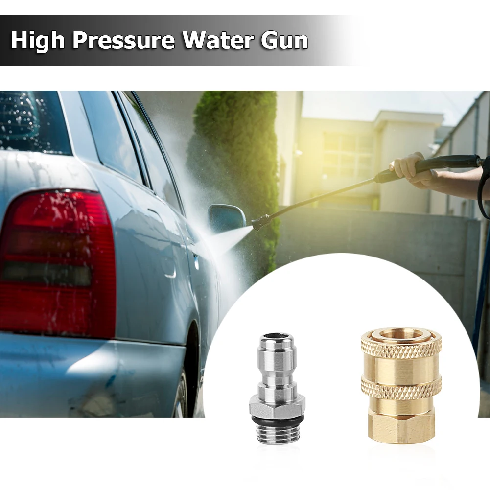 High Pressure Washer Gun Connector 1/4 inch Quick Connector + M14x1.5mm Connector Sprinkler For Snow Foam Pot Lance Spray Nozzle