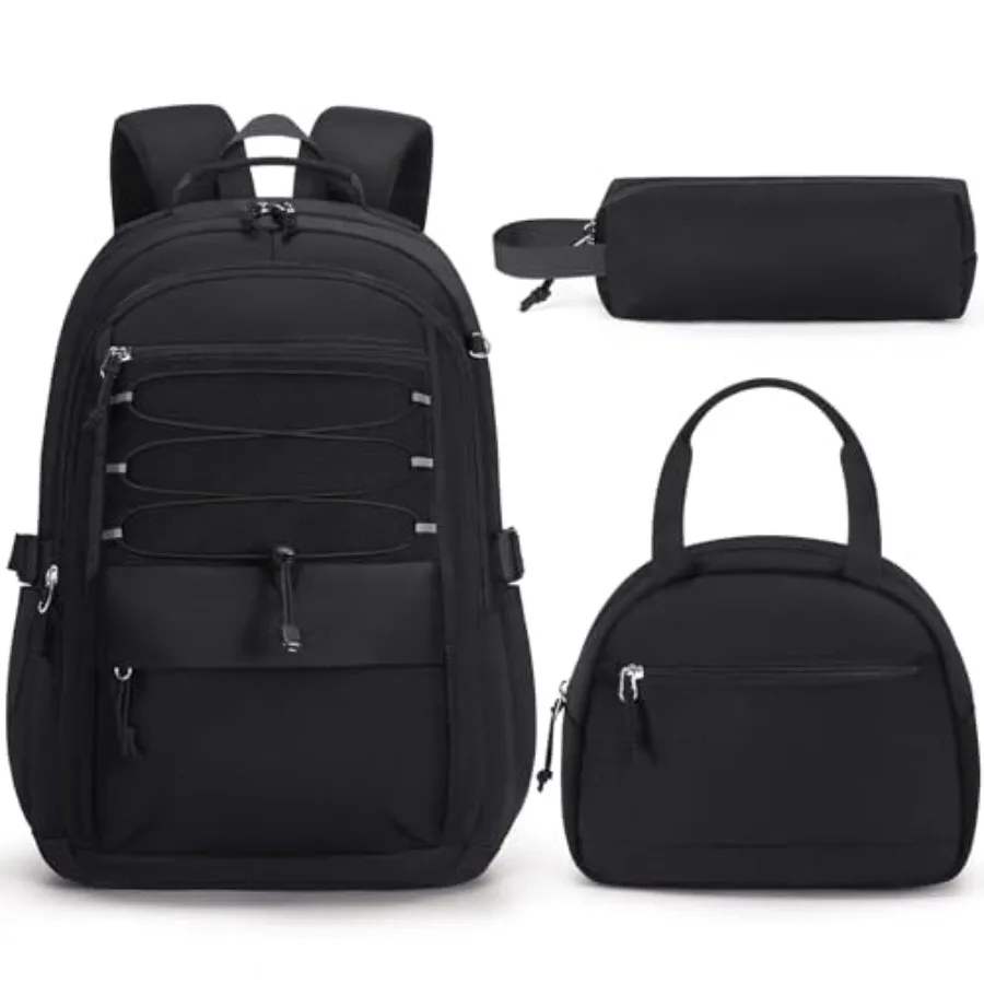 

Fimibuke Backpack for Girls 3 PCS Waterproof Girls Backpack with Lunch Box and Pencil Case Lightweight Bookbag Set for Teen Gir