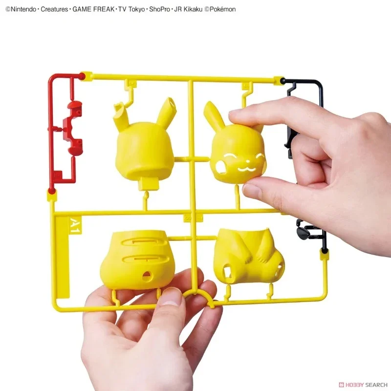 Bandai Original Genuine Pokemon Plamo Pocket Monsters Pokepla Quick 16 Pikachu 8.2cm Assembly Model Action Figures Toy Xmas Gift