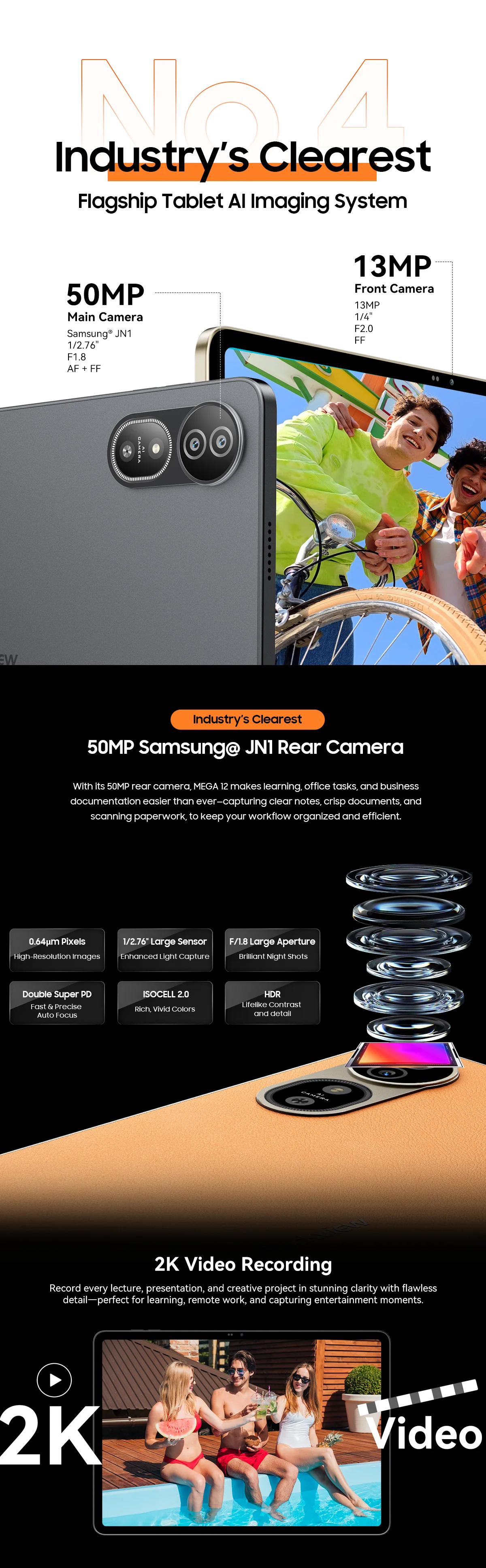 [Shipping From Poland] Blackview MEGA 12 12GB+256GB Tablet 12.2" 2.4K 120Hz 50MP+13MP 10000mAh Battery 5G Pad PC