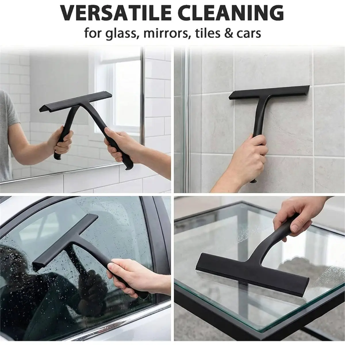 A60P Shower Squeegee for Glass Doors, Hang Anywhere Silicone Shower Squeegee with Hook Design for Easy Hanging and Cleaning - view 3