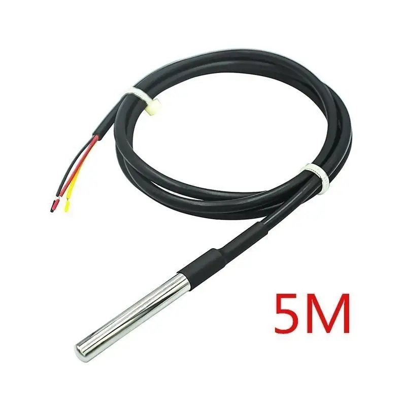 Waterdichte 18B20 temperatuursonde temperatuursensor RVS pakket 1 meter/2 meter/3 meter draad (DS18B20)