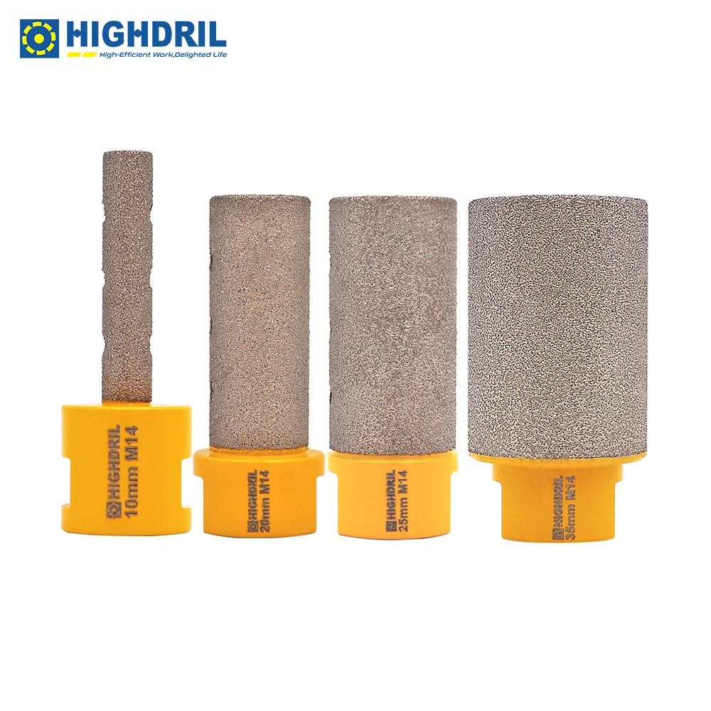 HIGHDRIL 1pc M14 Diamond Vacuum Brazed Milling Bits ExBitist Holes For Porcelain Ceramic Marble Granite Core Holes Finger Cutter