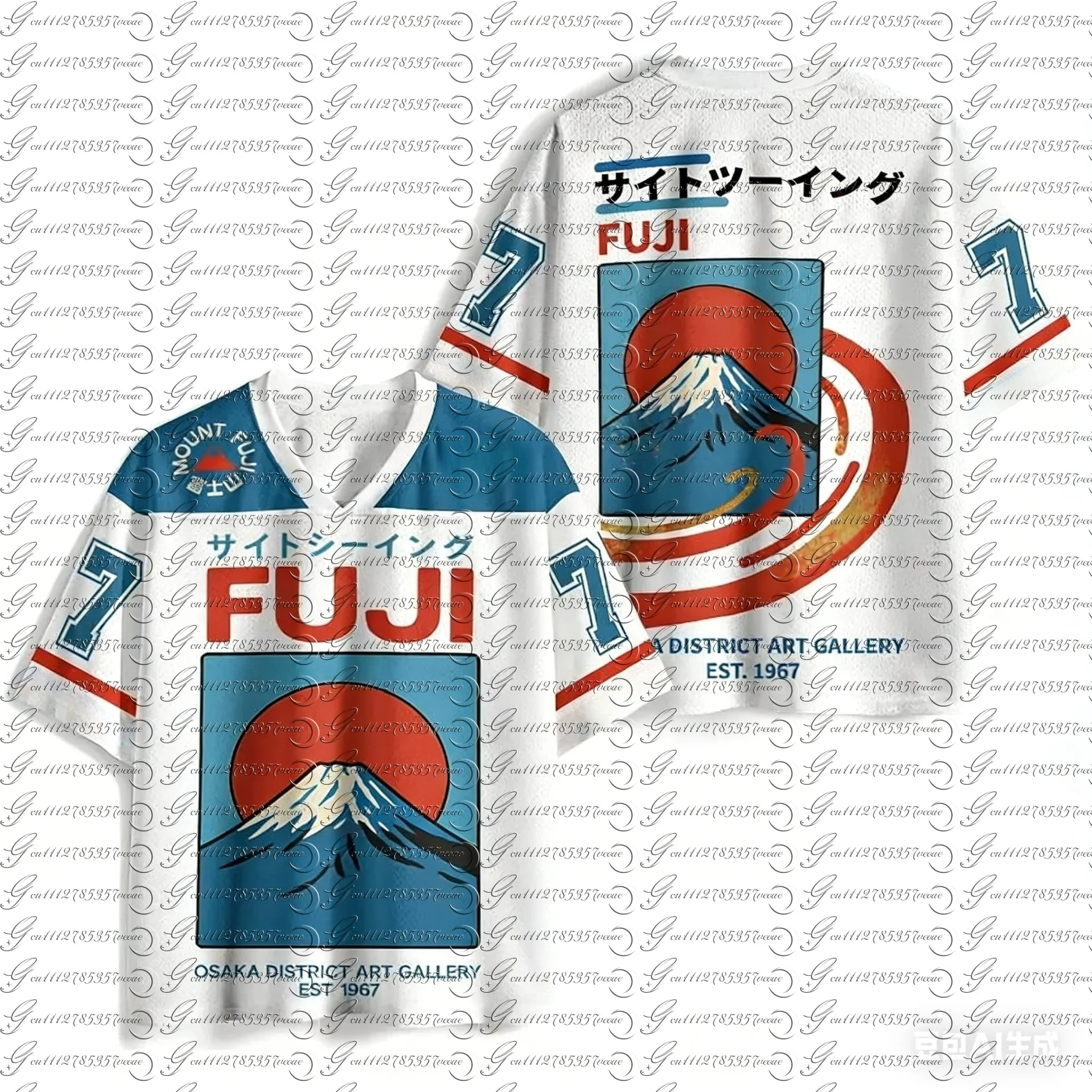 Camiseta de Manga Raglán con Cuello en V, Estilo Harajuku Y2K, Diseño Retro Ukiyo-e del Monte Fuji, Hokkaido, para Adultos y Niños, Impresión 3D, Último Modelo 2026