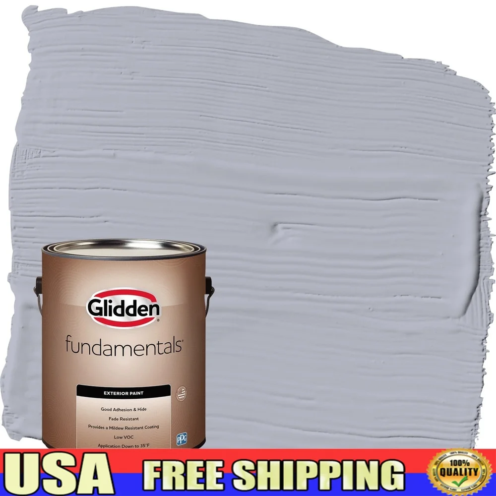 

Внешняя плоская краска, блестящая, серая, 1 галлон, устойчивая к выцветанию, низкая VOC, устойчивая к плесени, хорошая адгезия, быстросохнущая, идеальный деревянный кирпич