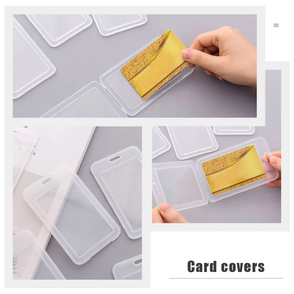 

20Pcs Strong Waterproof Plastic Cards Protector for Id Name Tag Badge Credit Cards Easy Open Close Portable Travel