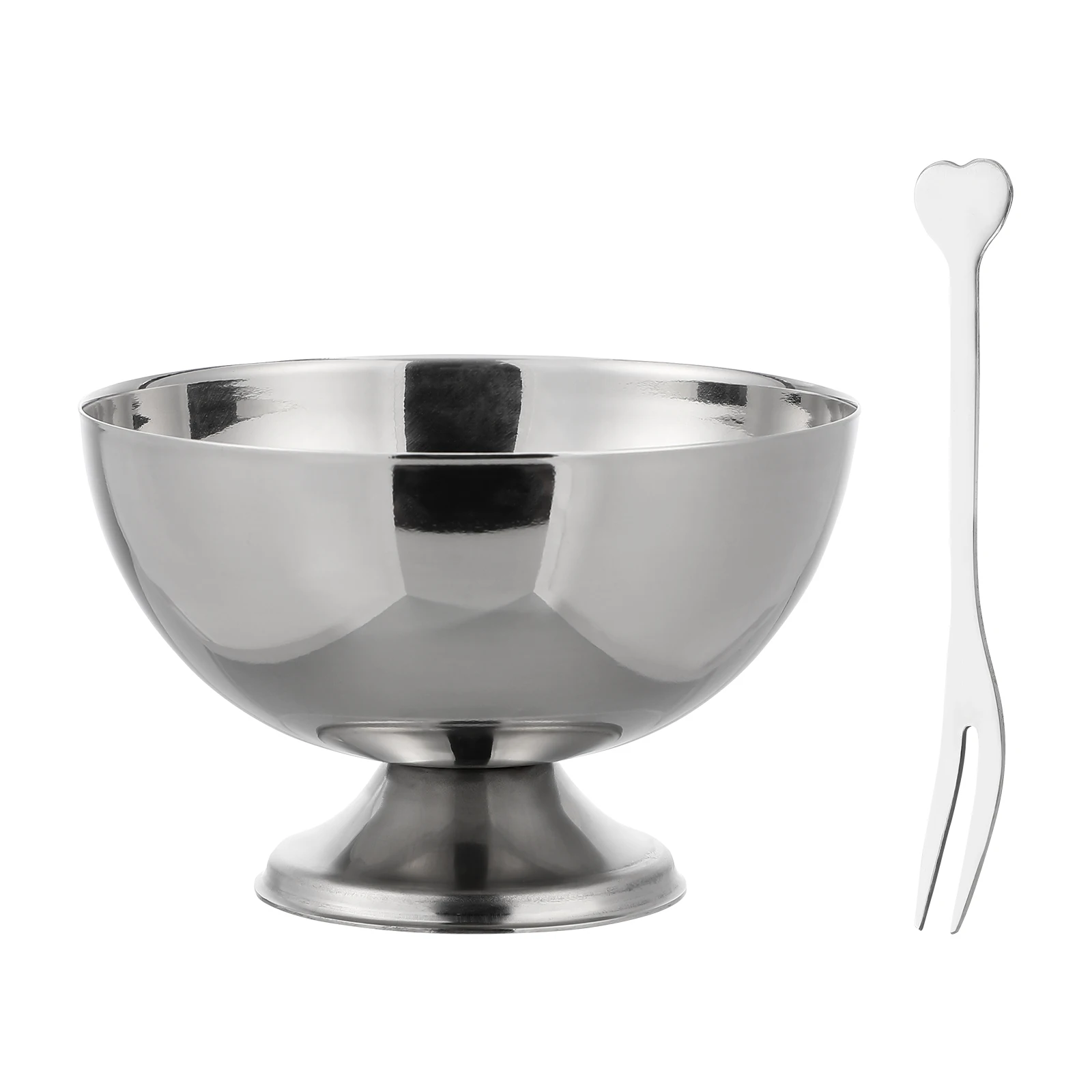 

1pc Stainless Steel Ice Cream Cup 8Oz Salad Dessert Bowl Fruit Storage Holder Kitchen Tableware Multipurpose Service Cup