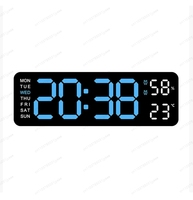 Multifunctional Large Screen Remote Control Digital Electronic Simple Wall Clock Home Decor with Temperature Week