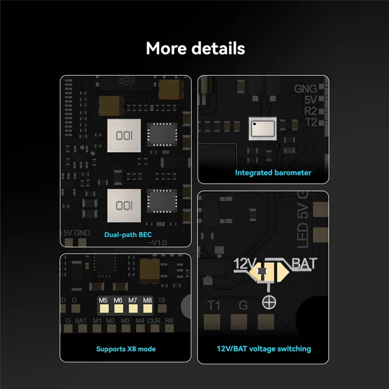 VO-Für RC FPV Drone TAKER F745 BT 8Bit 60A FPV Stack 60A 4-In-1 ESC mit Dual Gyroskop 512 MB Black Box 30,5X30,5 Mm