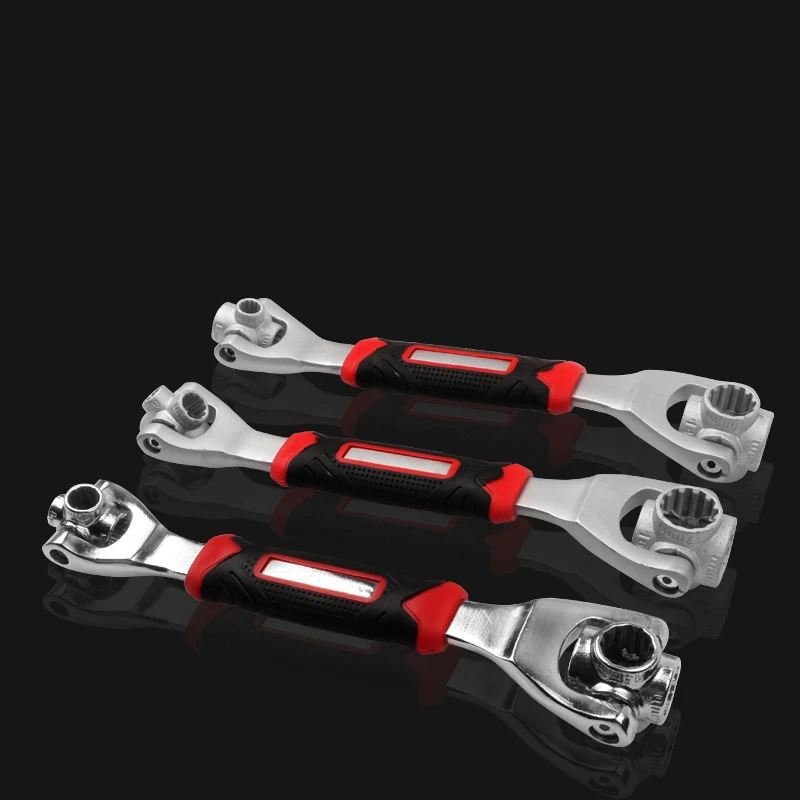 1PC Multi-Functional Socket Wrench Set 8-19mm Non-Slip Handle Rotating Bone Design  Universal Wrench Repair Home Hand Tools