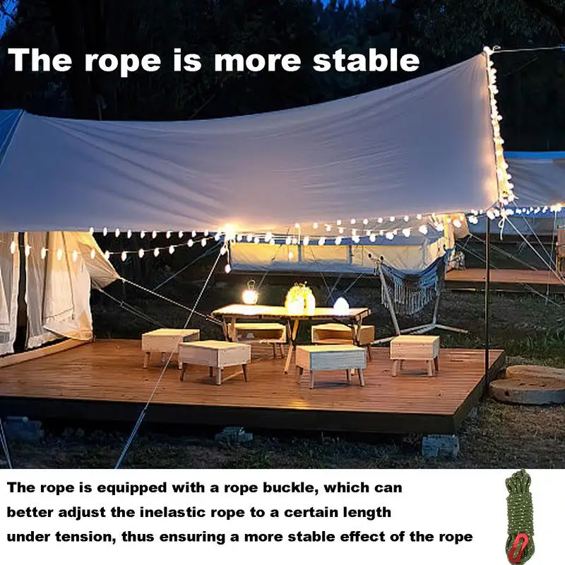 Camping Rope Reflective 4mm Utility Outdoor Rope Reflective Survival Cord Outdoor Gear Tent Rope For Backpacking Camping Tents