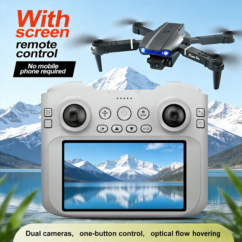 

Новый дрон E99 MAX 2026 года, профессиональный, 8K HD, с пультом 4,3 дюйма, режимом Headless, функцией переворота на 360°, квадрокоптер-вертолет, игрушка для детей, подарки