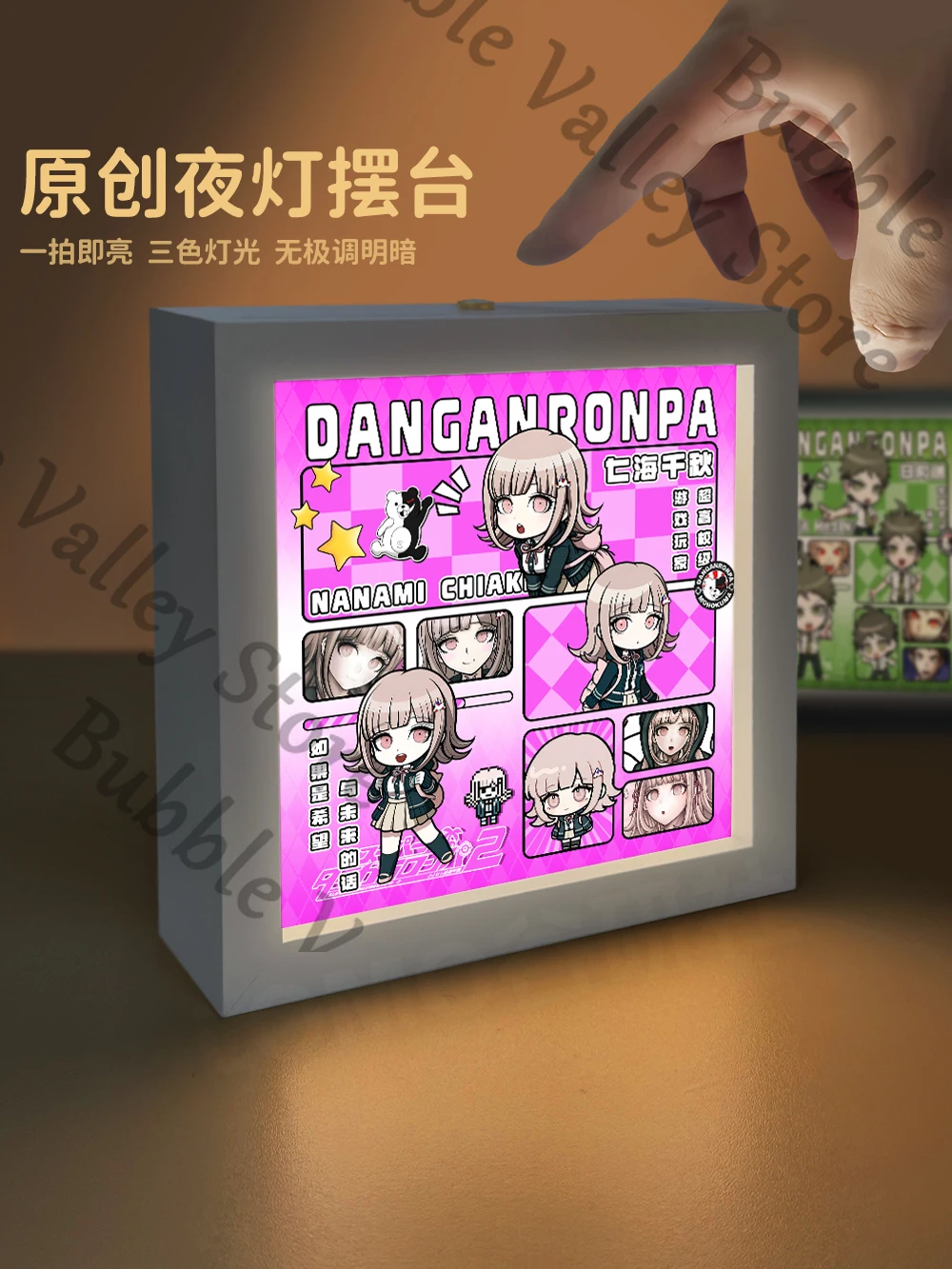

Anime Danganronpa Nanami ChiaKi Kokichi Oma Nagito Komaeda Enoshima Cosplay Night Light Cartoon Three-color Lights Nights Lamp