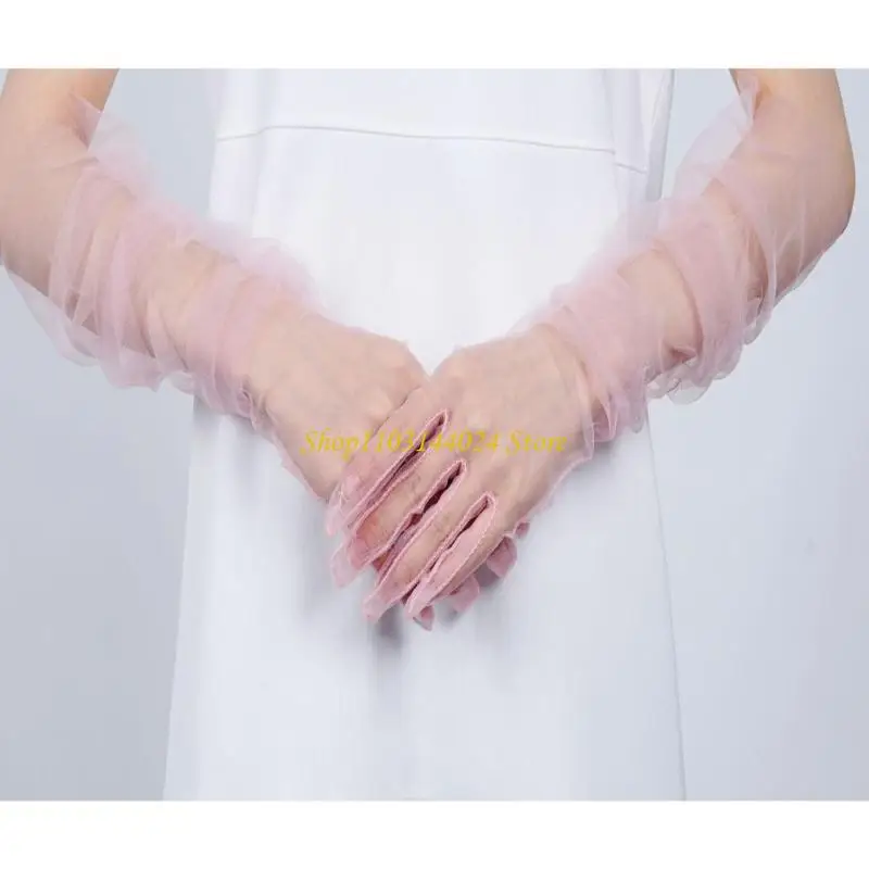 

N5KE, 1 пара длинных прозрачных перчаток, варежки для выступлений на сцене, платье принцессы, перчатки, подходящие для свадеб и