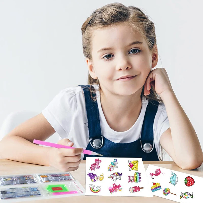 Make Diamond Stickers Kids 5D Painting Arts Crafts Girls Boys Kids Gem Craft Activities Kits Premium Diamond Art Pomysły na prezenty Zabawka