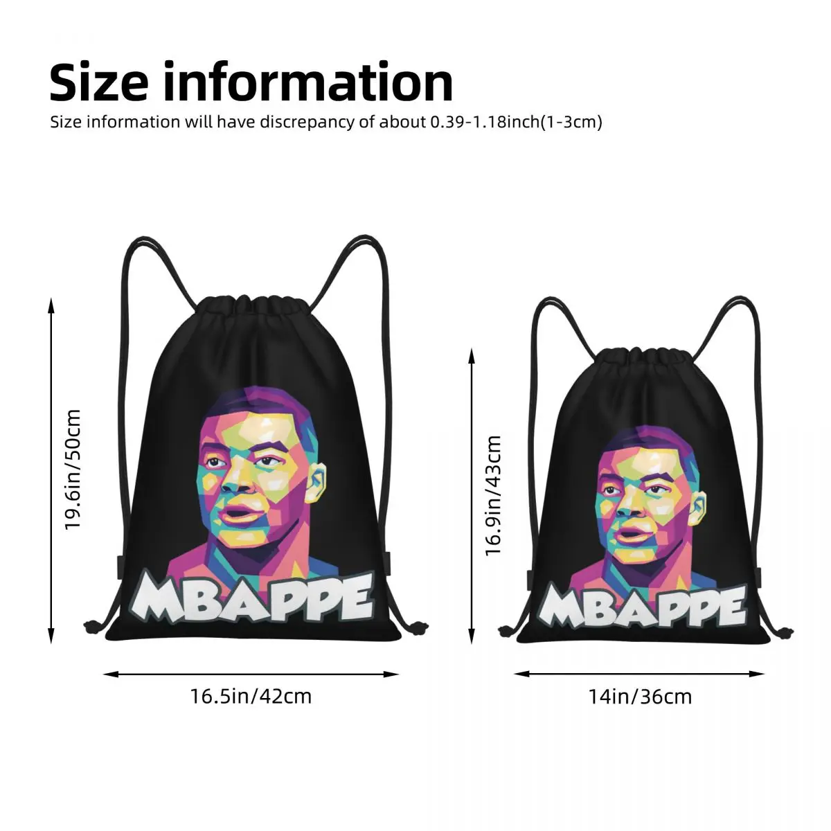 Drawstring Bags Gym Bag France Football Team Kylianer And Mbappﾩ And Mbappe Firm    Casual Graphic Backpack Drawstring Backpack