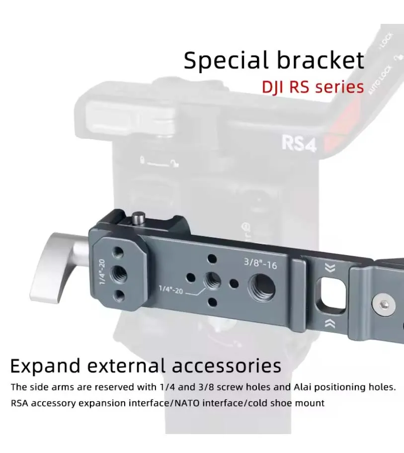 Alça de estilingue ajustável COBONE - clipe NATO e sapata fria para estabilizadores DJI RSC2/RS3/RS3 Pro |   Acessório Gimbal