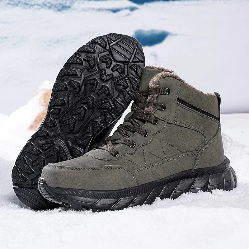 Men Trekking Shoes Winter Anti Slip Comfortable Black Boots Sneakers Men Shoes Men Snow Boots Outdoor Warm