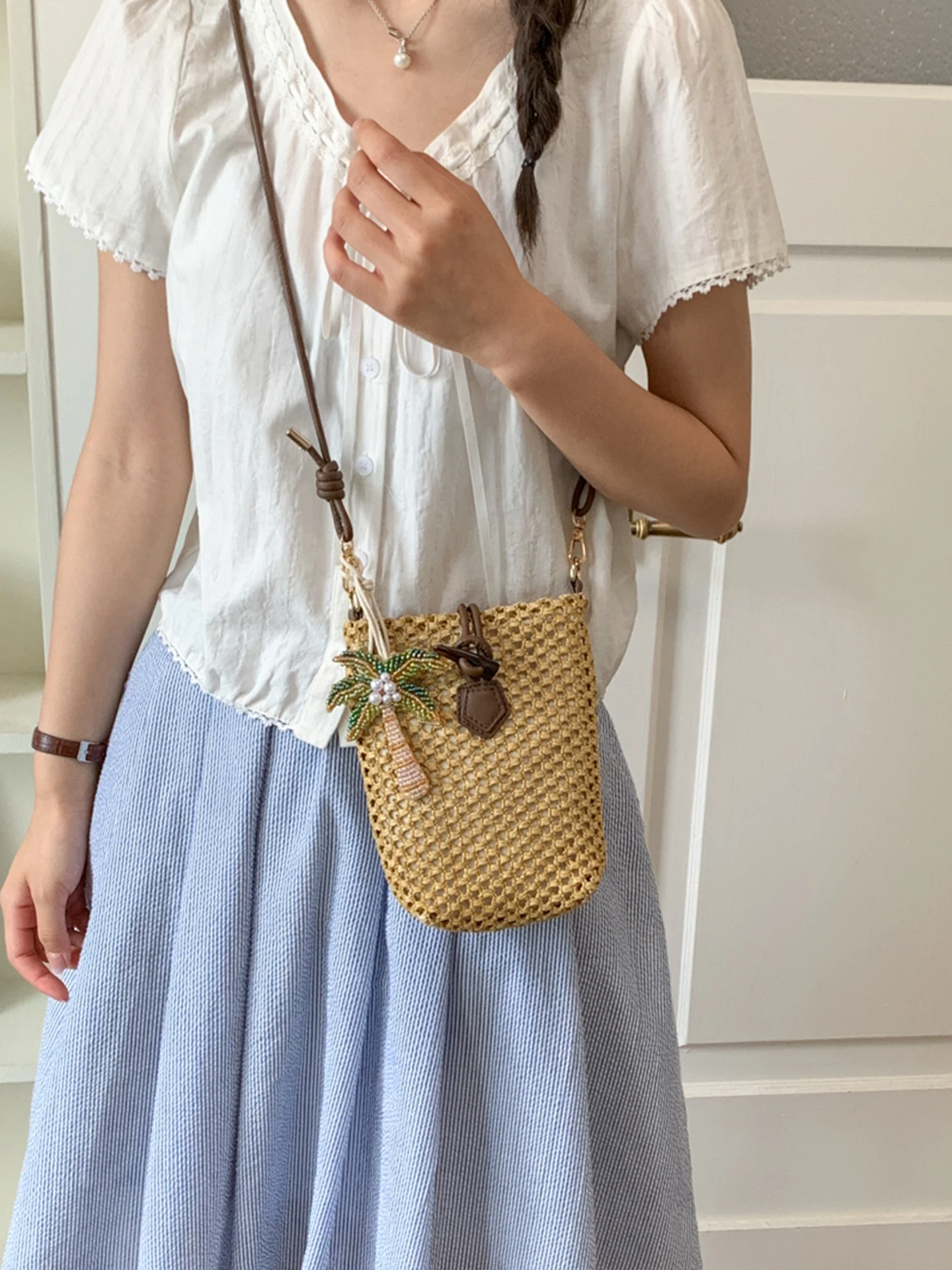 Zoete stijl geweven strooien t - Woven Straw Bag recensie en prijs