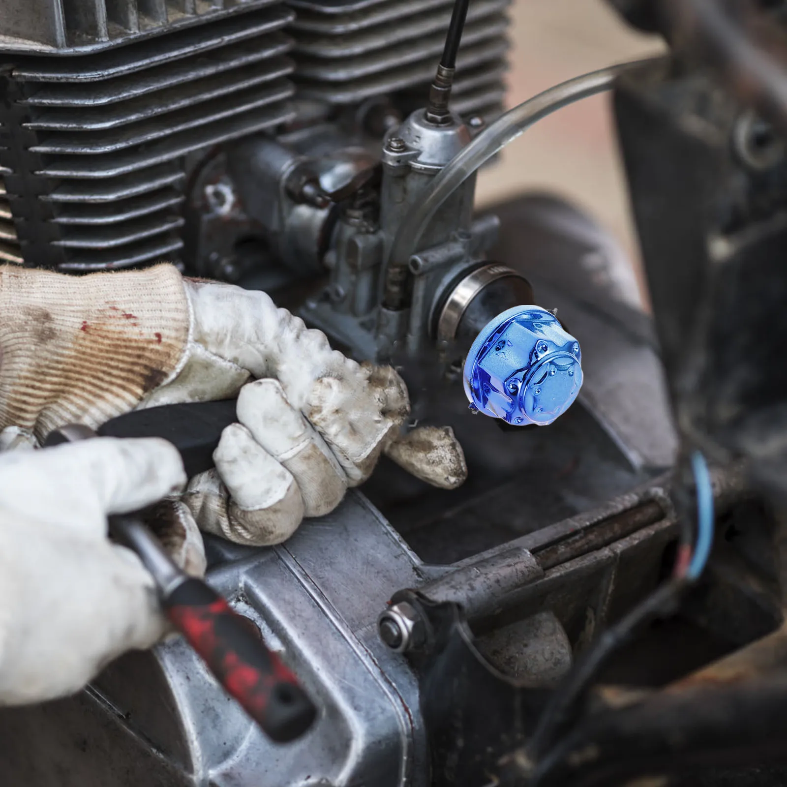 

1 set Motorcycle Modification Decorative Bolt Caps ABS Material Racing Style Engine Screw Covers Universal Fit Motorbike Engine