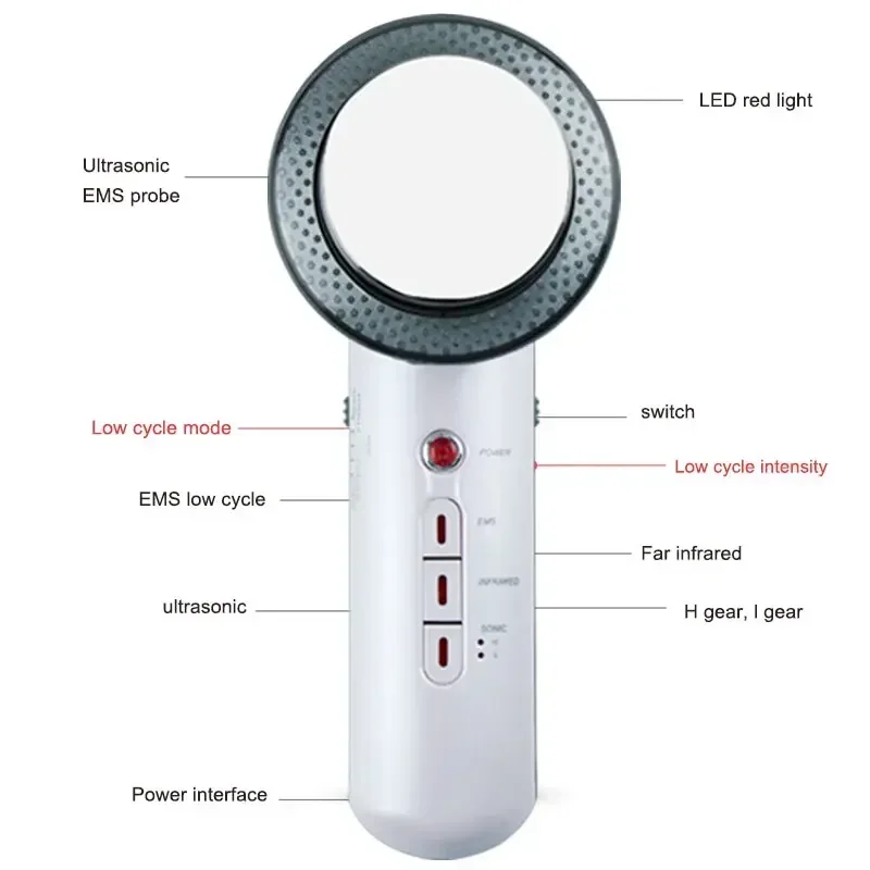 EMS Ultrasonic Cavitation 3 in 1 Slimming Massager Fat Burner Cellulite Infrared Fat Removal Therapy Beauty Skin Care Apparatus