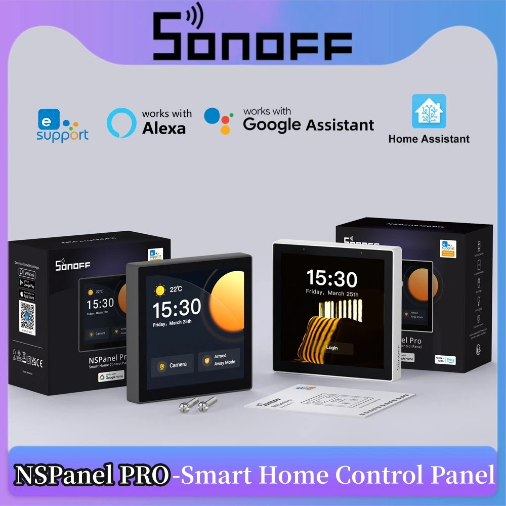 

SONOFF NSPanel Pro Smart Home Control Panel EU HMI TFT 3.95" Touch Screen Scene Display Voice remote Control Via Alexa Google